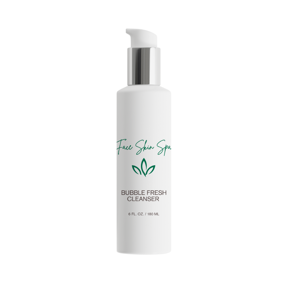 White bottle of face skin spa matcha cleanse on a white background