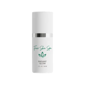 White pump bottle of Radiant Glow serum